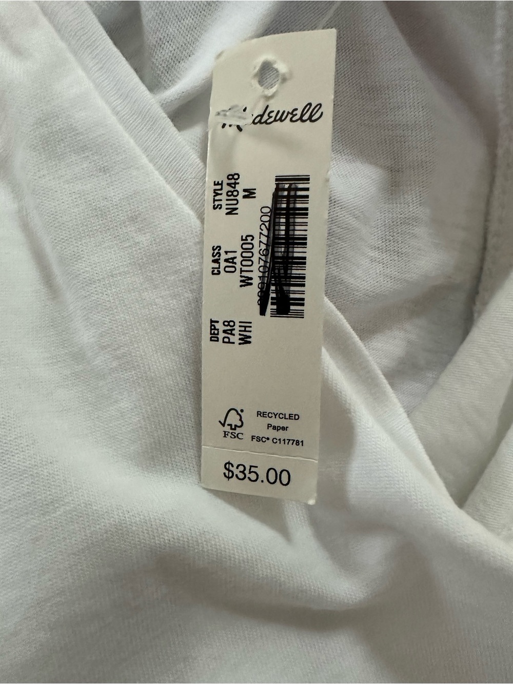 NWT Madewell Essential Slim Fit Tee Shirt- Medium - Picture 7 of 8
